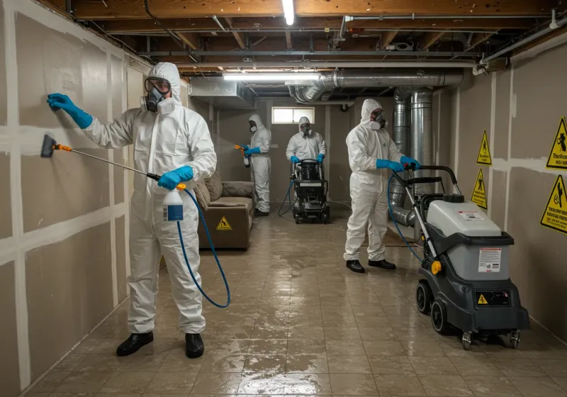 Basement Moisture Removal and Structural Drying process in Lunenburg, VT